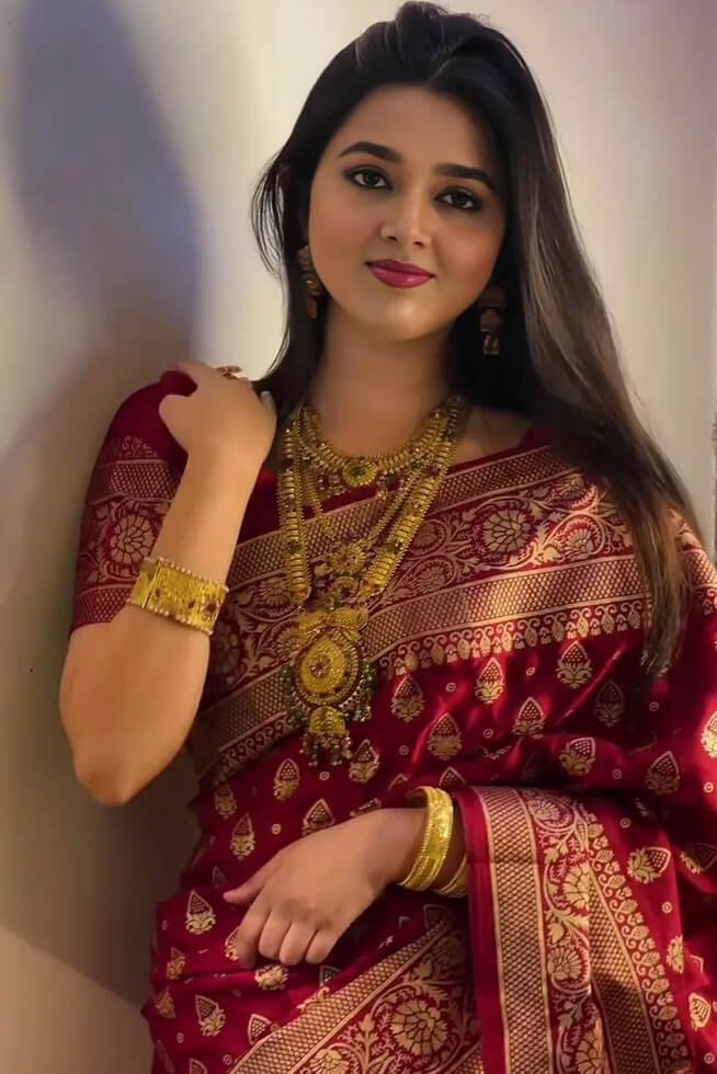 আপসান প্রিন্টের জাপানি সিল্ক শাড়ি + ম্যাচিং ব্লাউজ পিচ