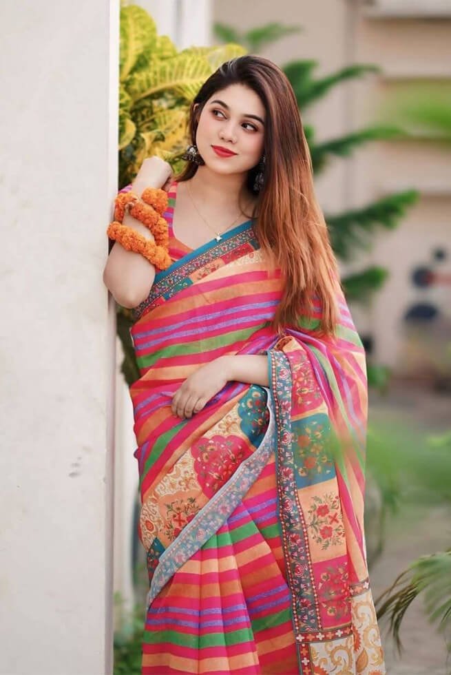 চান্দুরি সিল্ক নতুন শাড়ি + ম্যাচিং ব্লাউজ পিচ